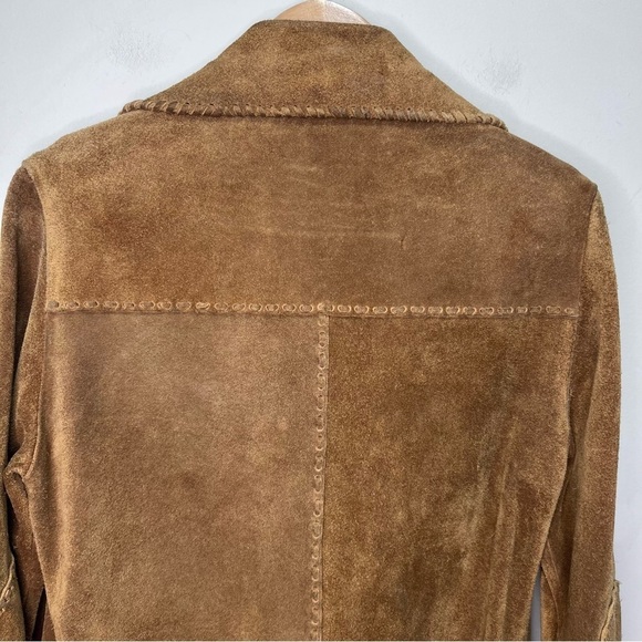 Vintage 60s 70s Handcrafted Leather Suede Jacket Size Small - Picture 16 of 16